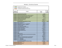 Mandated v. Discretionary Expenses