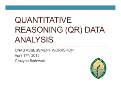 QUANTITATIVE REASONING (QR) DATA ANALYSIS