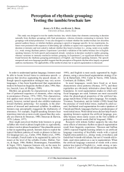Perception of rhythmic grouping: Testing the iambic/trochaic law