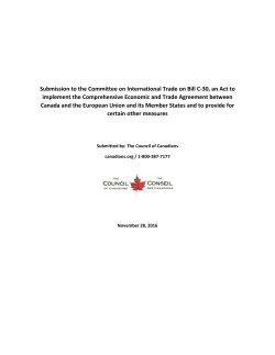 Submission to the Committee on International Trade on Bill C