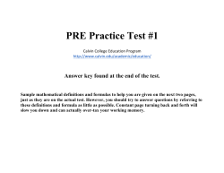 Practice Test 1 - Calvin College