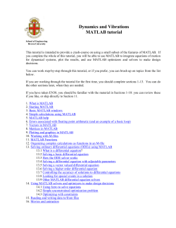 EN40 Matlab Tutorial