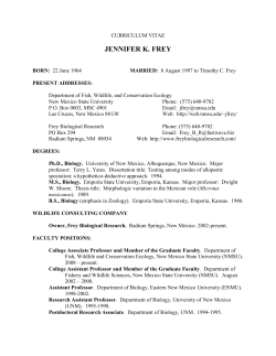Jennifer K Frey Curriculum Vitae - College of Agricultural, Consumer