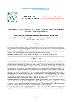 Photovoltaic Energy Conversion and Optical Properties of Organic