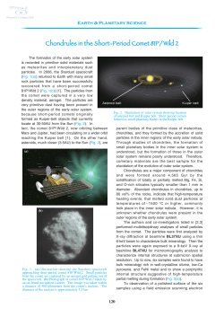 Chondrules in the Short-Period Comet 81P/ Wild 2 - SPring-8