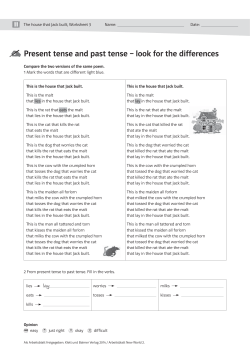Present tense and past tense &ndash; look for the differences