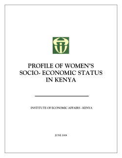 PROFILE OF WOMEN`S SOCIO- ECONOMIC STATUS IN KENYA