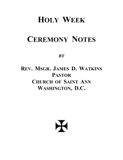 holy week ceremony notes - St. Ann Roman Catholic Church