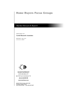 Home Buyers Focus Groups - Northwest Energy Efficiency Alliance