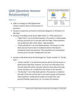 QAR (Question Answer Relationships)