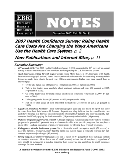 2007 Health Confidence Survey - Employee Benefit Research Institute