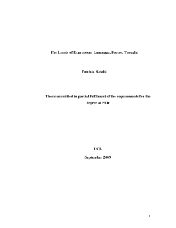 The limits of expression: language, poetry, thought