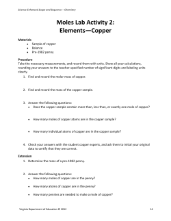 Moles Lab Activity 2: Elements&mdash;Copper