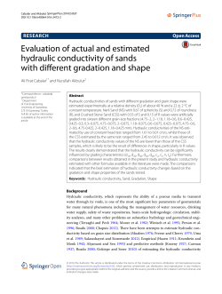 Evaluation of actual and estimated hydraulic conductivity of sands