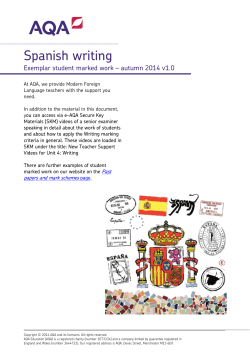 GCSE Spanish Candidate exemplar Controlled assessment