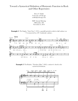 Harmonic Function in Rock Music