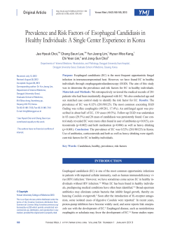 Prevalence and Risk Factors of Esophageal Candidiasis in Healthy