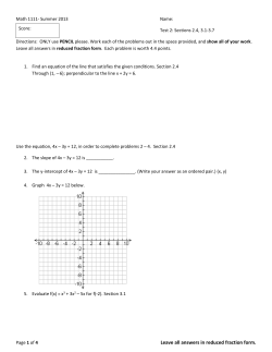 Leave all answers in reduced fraction form.