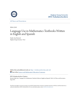 Language Use in Mathematics Textbooks Written in English and