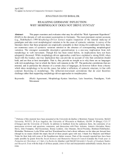 Realizing Germanic Inflection: Why Morphology Does Not Drive