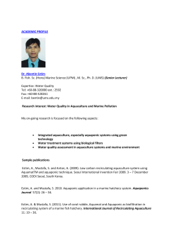 ACADEMIC PROFILE Dr. Abentin Estim B. Fish. Sc. (Hons) Marine