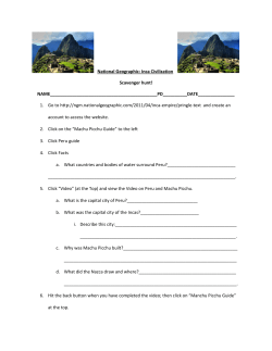 National Geographic: Inca Civilization Scavenger hunt