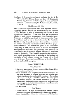 Catalogue of Hymenopterous Insects collected by Mr. AR Wallace at