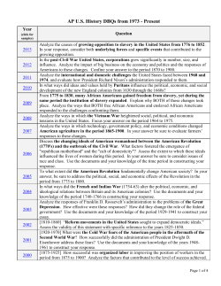 AP U.S. History DBQs from 1973