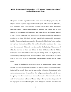 British Refractions of India and the 1857 `Mutiny