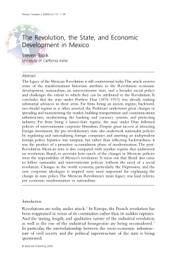 The Revolution, the State, and Economic Development in Mexico