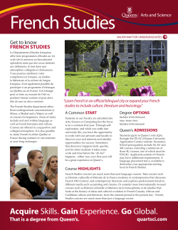 French Major Map - Queen`s Career Services