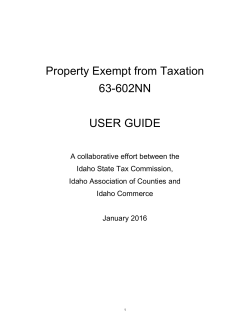 Property Exempt from Taxation 63-602NN USER GUIDE