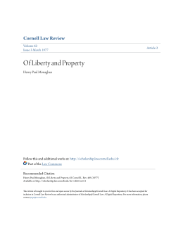 Of Liberty and Property - Scholarship@Cornell Law