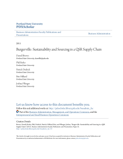 Burgerville: Sustainability and Sourcing in a QSR