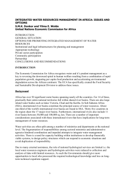 Integrated water resources management in Africa