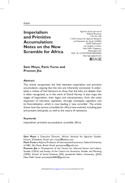 Imperialism and Primitive Accumulation: Notes on the New