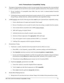 8. Pretransfusion Compatibility Testing