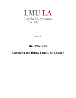 Best Practices: Recruiting and Hiring Faculty for Mission