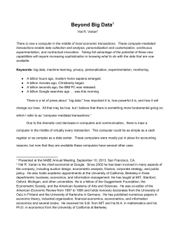 Beyond Big Data - University of California, Berkeley