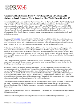 GourmetGiftBaskets.com Brews World`s Largest Cup Of Coffee: 2010