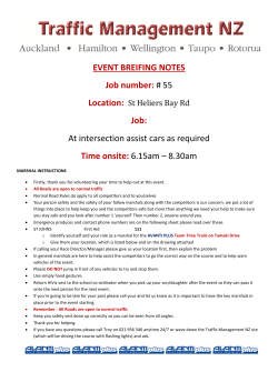 EVENT BREIFING NOTES Job number: # 55 Job: At intersection