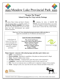 Meadow Lake Pre-trip Leave No Trace