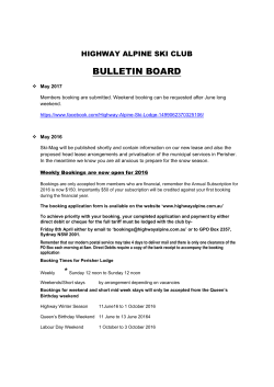 bulletin board - Highway Alpine Ski Lodge