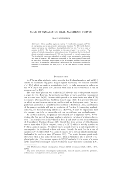 SUMS OF SQUARES ON REAL ALGEBRAIC CURVES Introduction