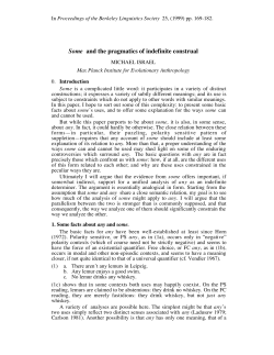 Some and the pragmatics of indefinite construal