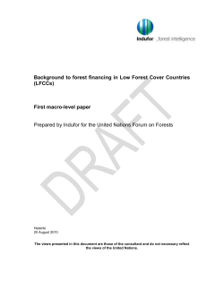 Background to forest financing in Low Forest Cover Countries