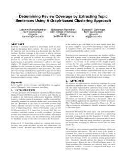 Determining Review Coverage by Extracting Topic Sentences Using