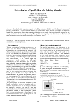Determination of Specific Heat of a Building Material