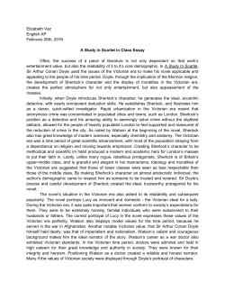 Elizabeth Vaz English AP February 26th, 2016 A Study in Scarlet in