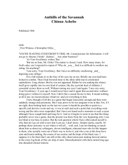 Anthills of the Savannah Chinua Achebe